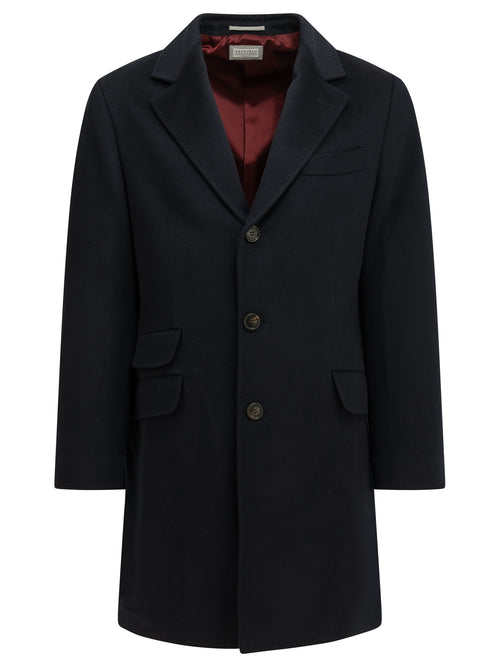 Brunello Cucinelli Short coat made of virgin wool fabric - Blue