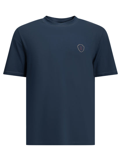 Brunello Cucinelli Crewneck T-shirt with logo - Blue