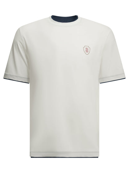 Brunello Cucinelli Crewneck T-shirt with logo - White