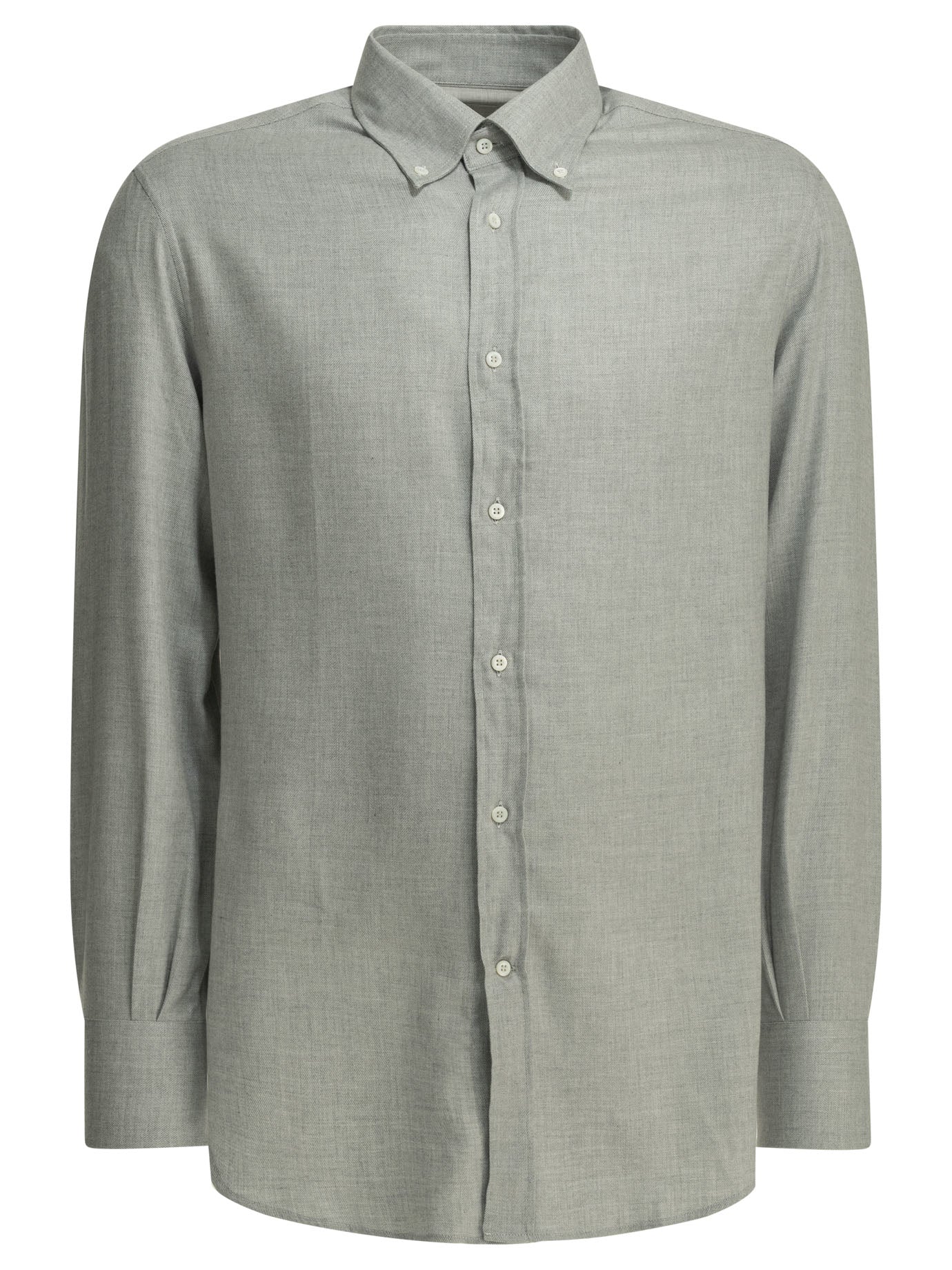 Brunello Cucinelli Casual cotton flannel shirt - Grey