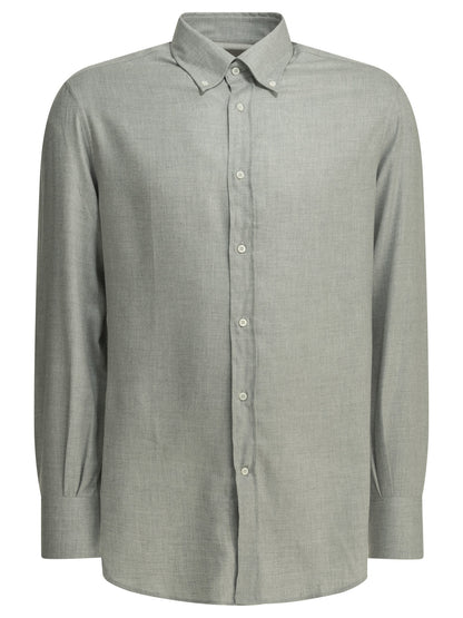 Brunello Cucinelli Casual cotton flannel shirt - Grey