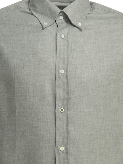 Brunello Cucinelli Casual cotton flannel shirt - Grey