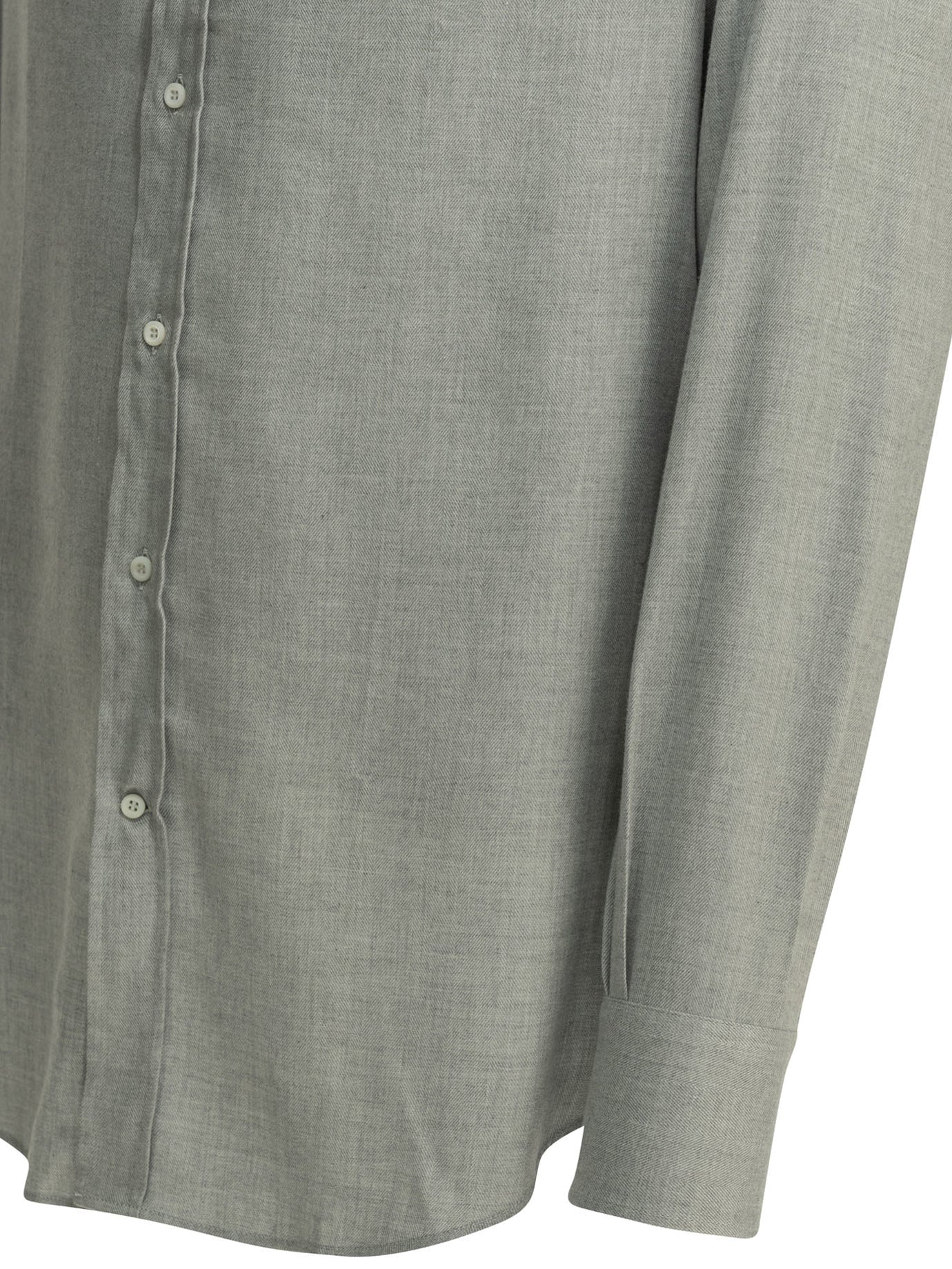 Brunello Cucinelli Casual cotton flannel shirt - Grey