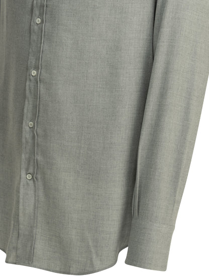 Brunello Cucinelli Casual cotton flannel shirt - Grey