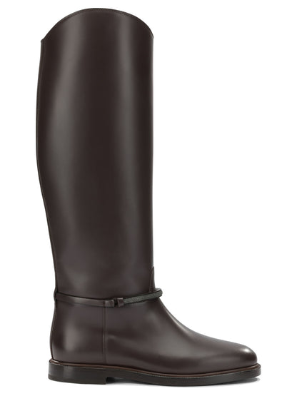 Brunello Cucinelli "Monili" Knee-High Boots - Brown