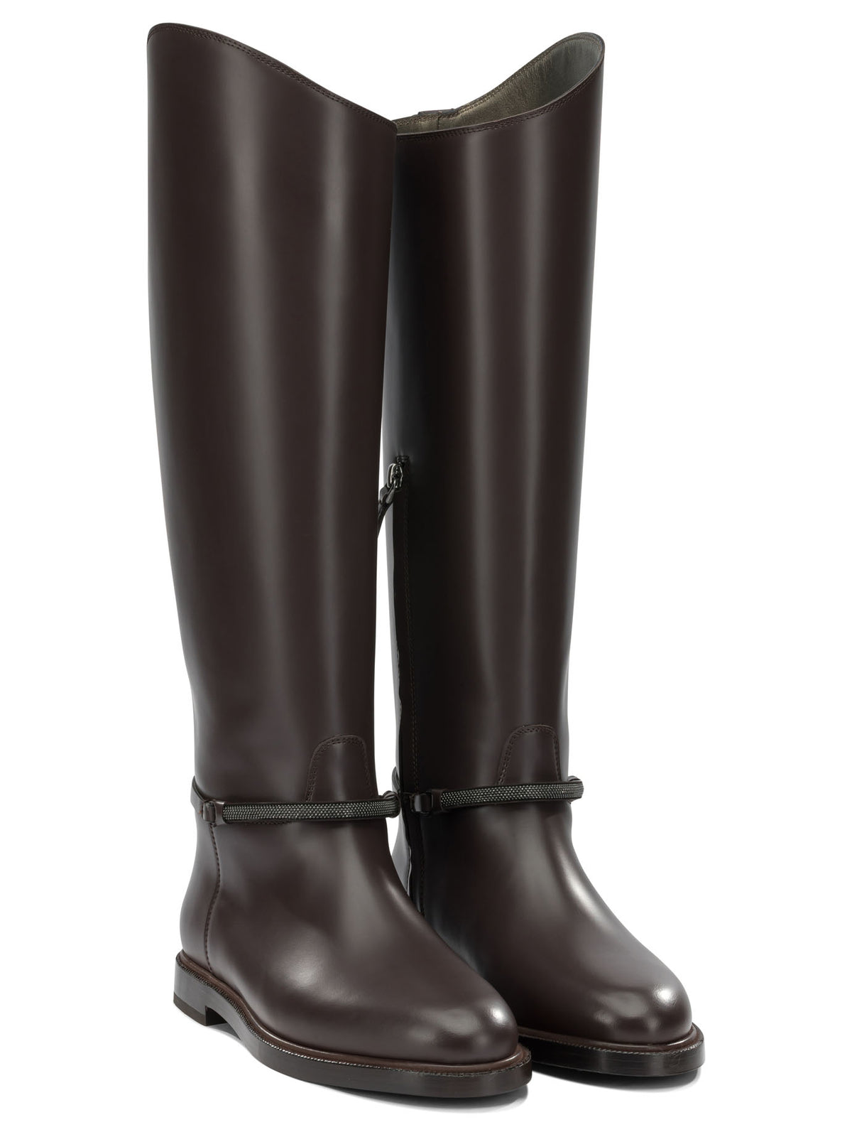 Brunello Cucinelli "Monili" Knee-High Boots - Brown