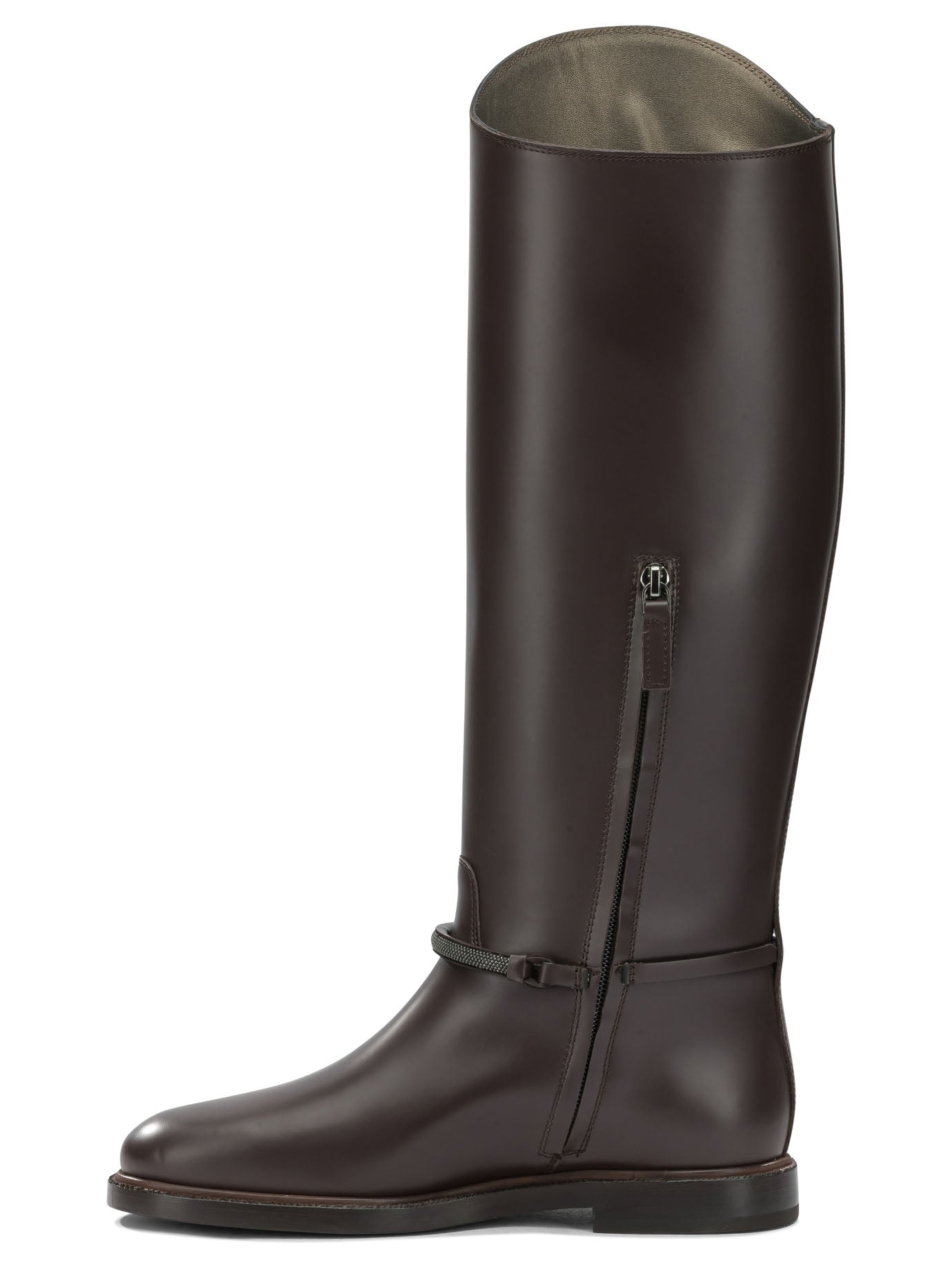 Brunello Cucinelli "Monili" Knee-High Boots - Brown