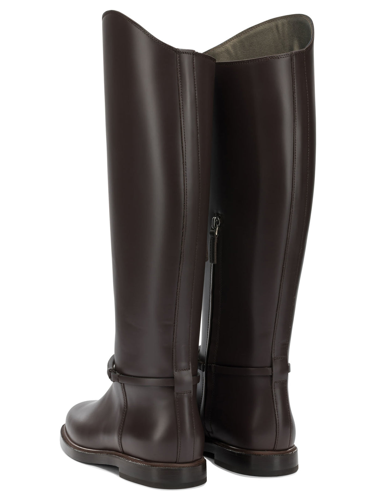 Brunello Cucinelli "Monili" Knee-High Boots - Brown