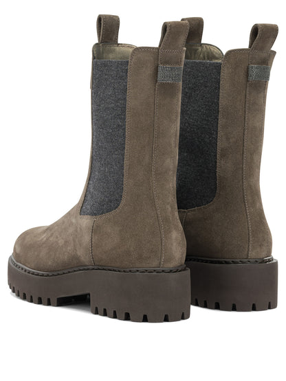 Brunello Cucinelli Suede pull-on ankle boots - Brown