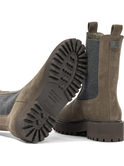 Brunello Cucinelli Suede pull-on ankle boots - Brown