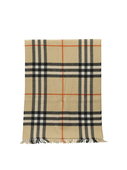 Burberry "Check" Fringed Scarf - Beige