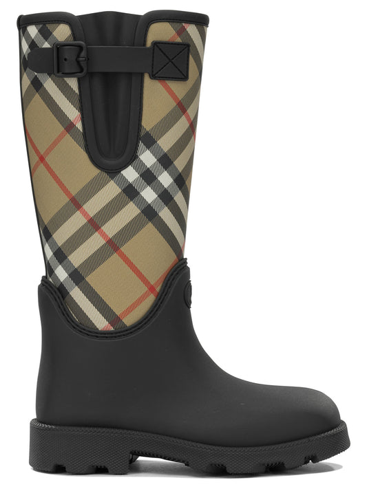 Burberry "Marsh Stamp High" Rain Boots - Black