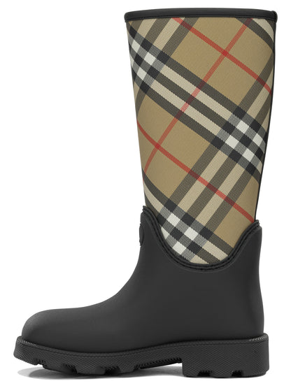 Burberry "Marsh Stamp High" Rain Boots - Black