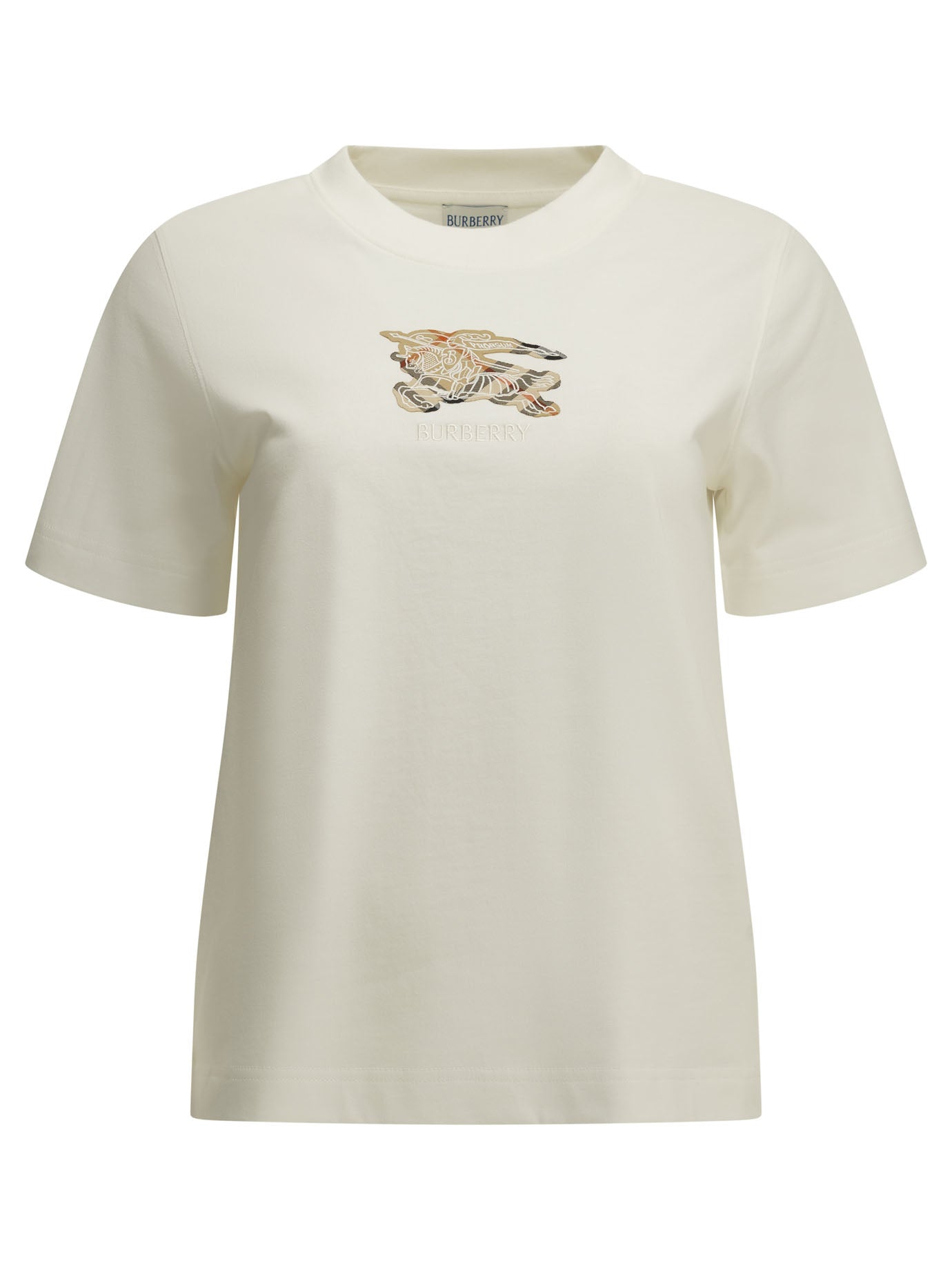 Burberry "Knight Check" Crew-Neck T-Shirt - White
