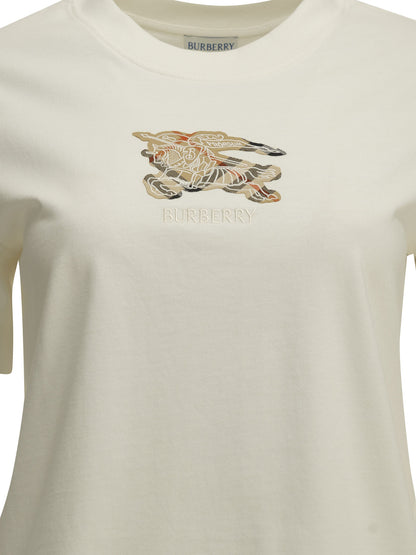 Burberry "Knight Check" Crew-Neck T-Shirt - White
