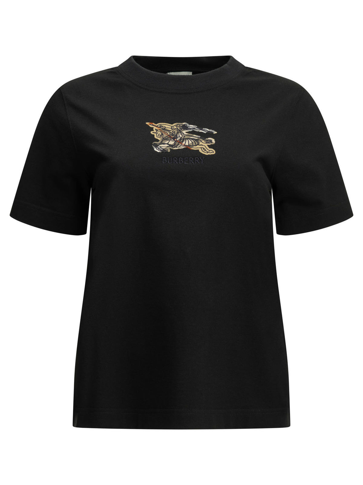 Burberry "Knight Check" Crew-Neck T-Shirt - Black