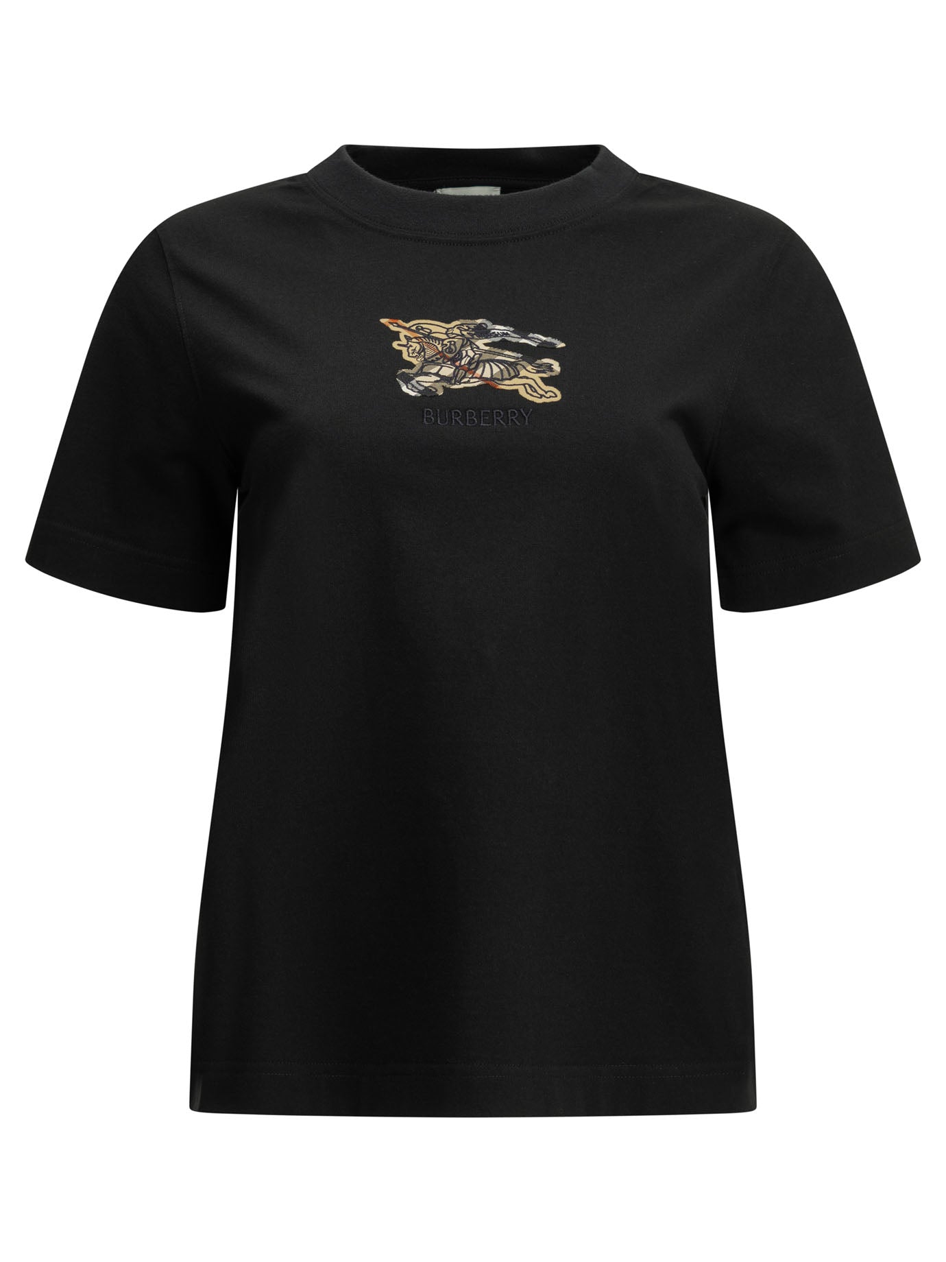 Burberry "Knight Check" Crew-Neck T-Shirt - Black