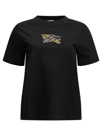 Burberry "Knight Check" Crew-Neck T-Shirt - Black