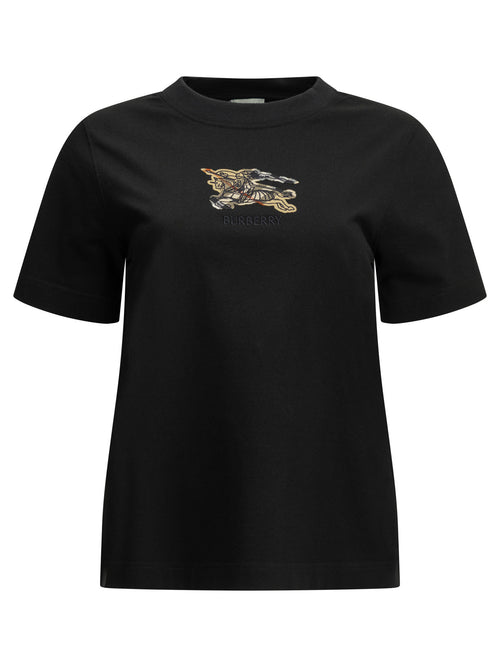 Burberry "Knight Check" Crew-Neck T-Shirt - Black