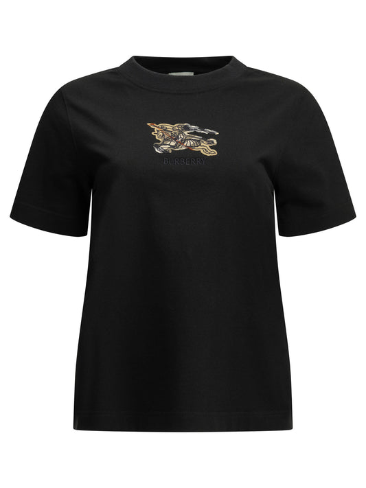Burberry "Knight Check" Crew-Neck T-Shirt - Black