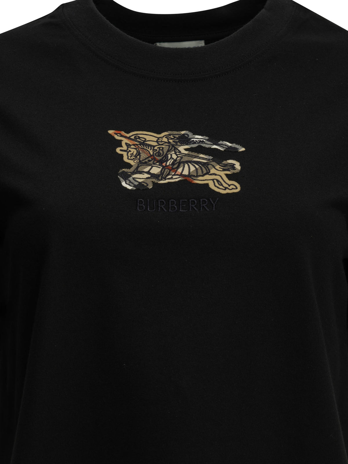 Burberry "Knight Check" Crew-Neck T-Shirt - Black