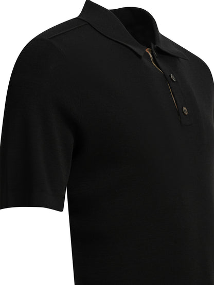 Burberry "Marcus" Button-Down Polo Shirt - Black
