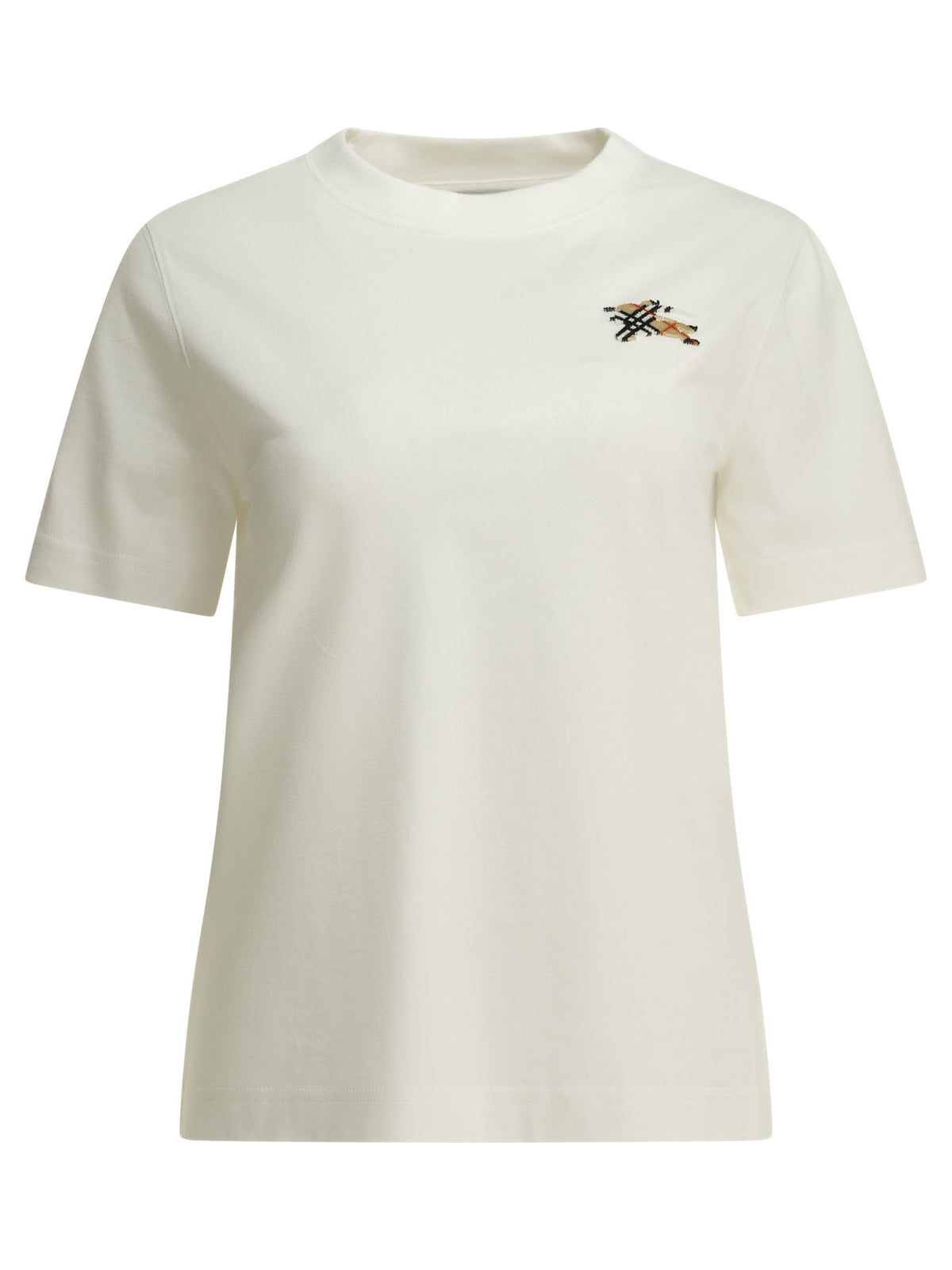 Burberry "Knight Check" Crew-Neck T-Shirt - White