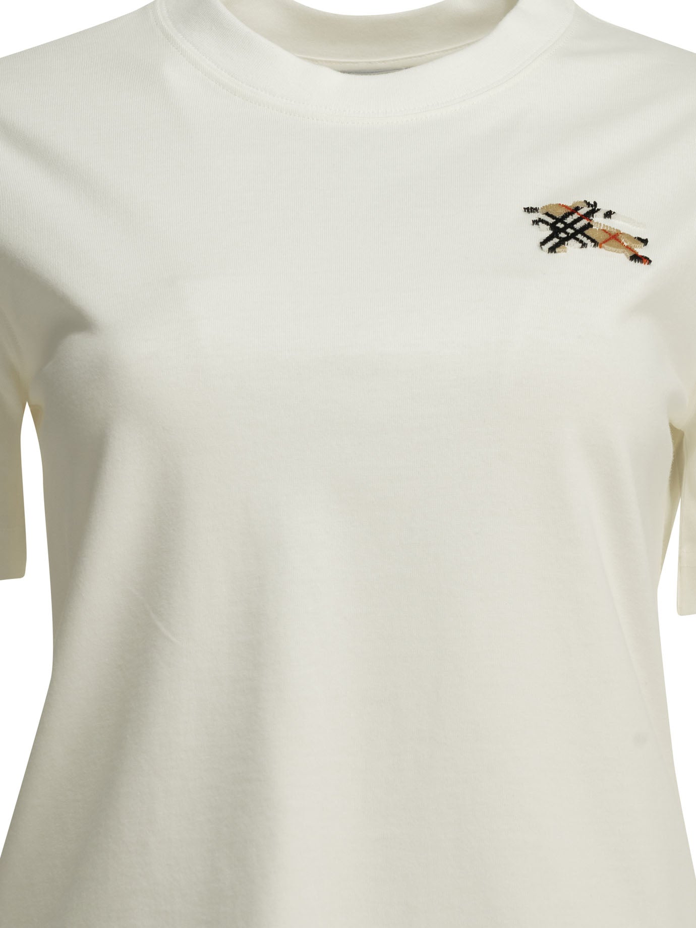 Burberry "Knight Check" Crew-Neck T-Shirt - White