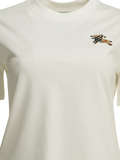 Burberry "Knight Check" Crew-Neck T-Shirt - White