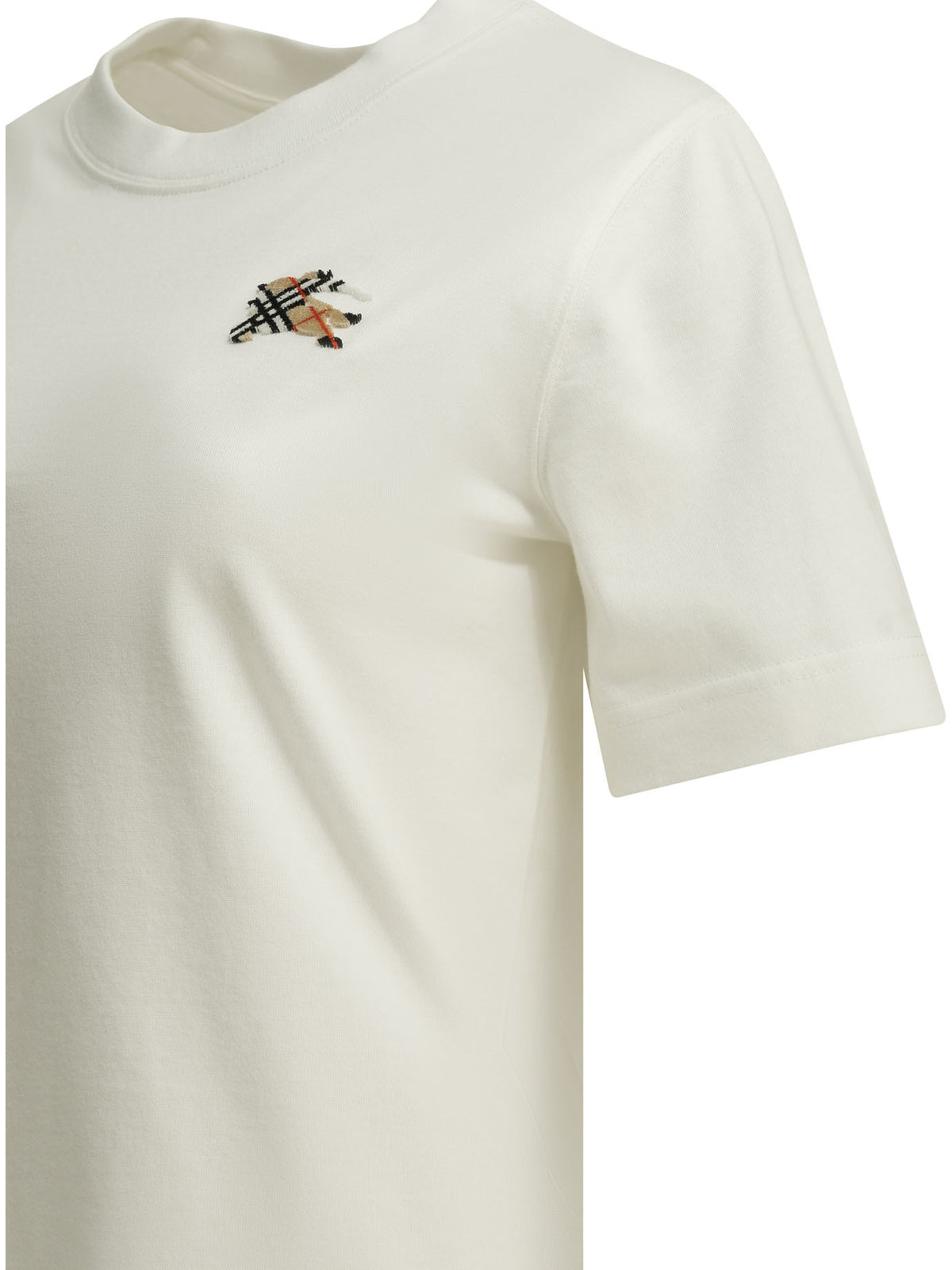 Burberry "Knight Check" Crew-Neck T-Shirt - White