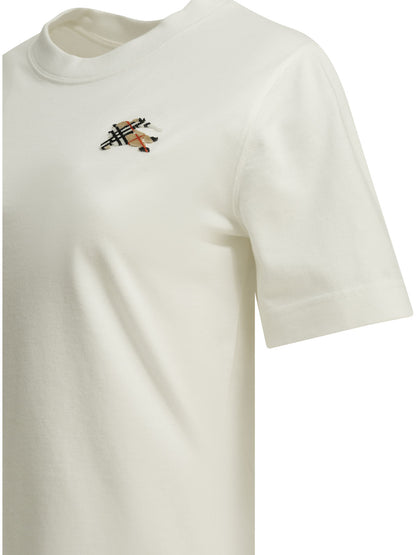 Burberry "Knight Check" Crew-Neck T-Shirt - White