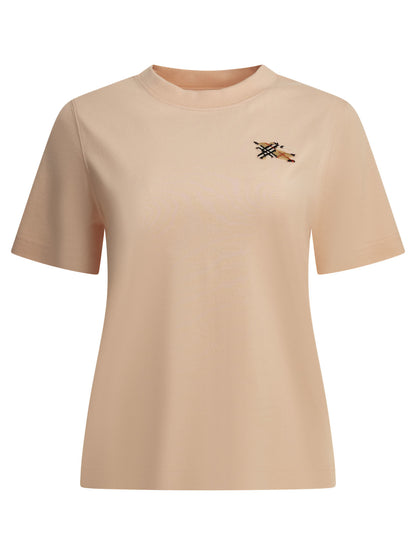 Burberry "Knight Check" Crew-Neck T-Shirt - Pink