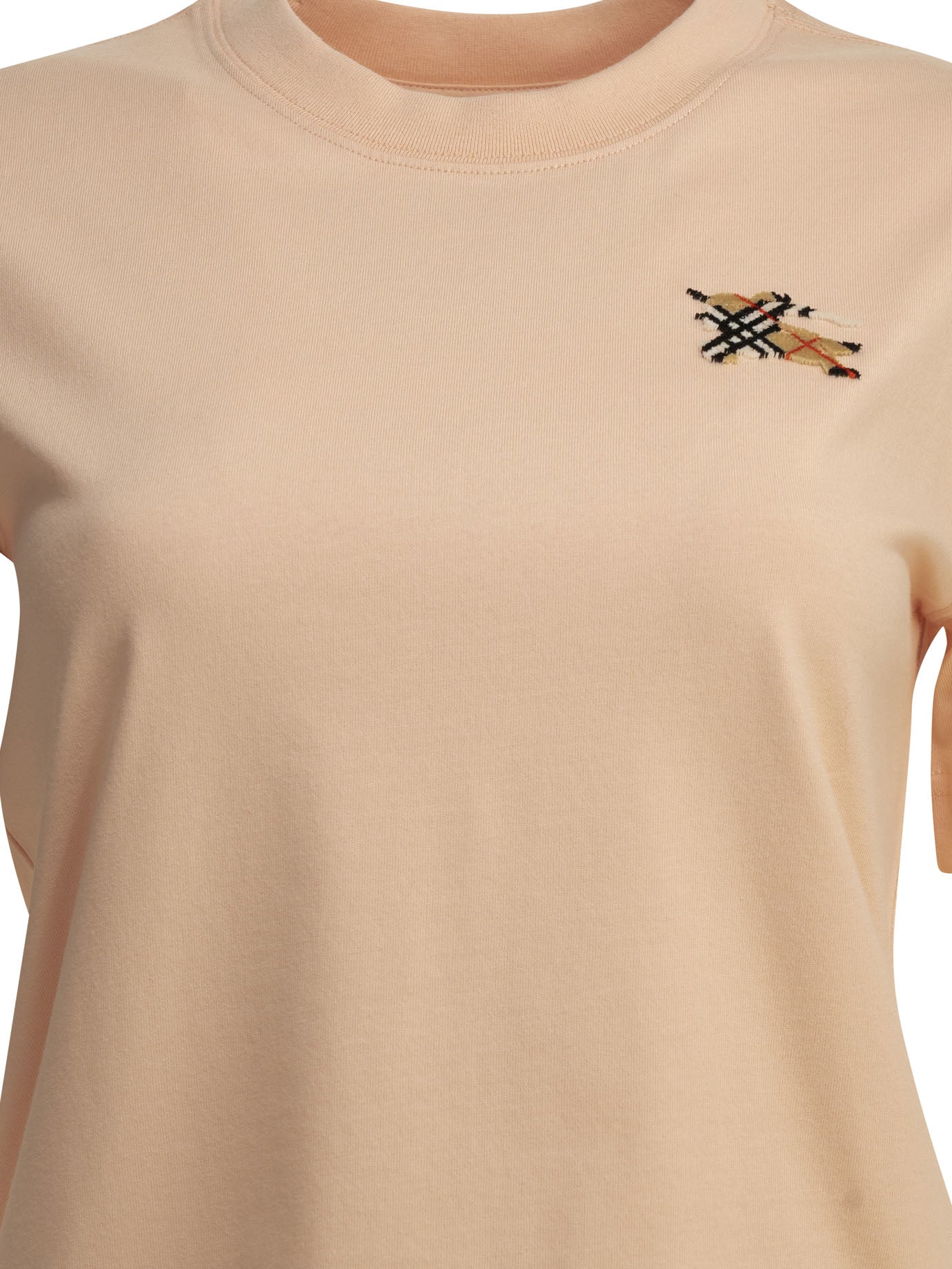 Burberry "Knight Check" Crew-Neck T-Shirt - Pink