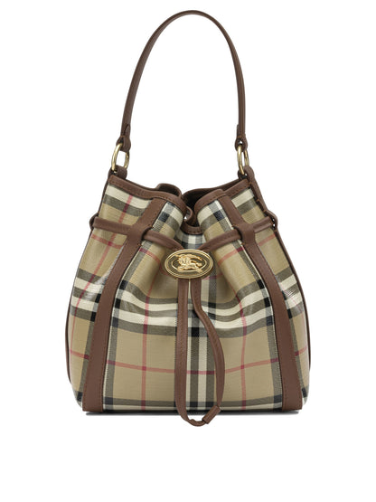 Burberry "Check" Small Shoulder Bag - Beige