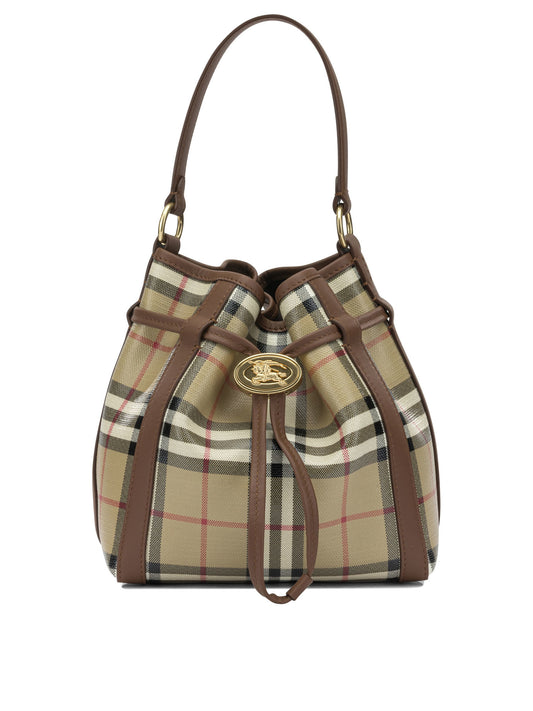 Burberry "Check" Small Shoulder Bag - Beige
