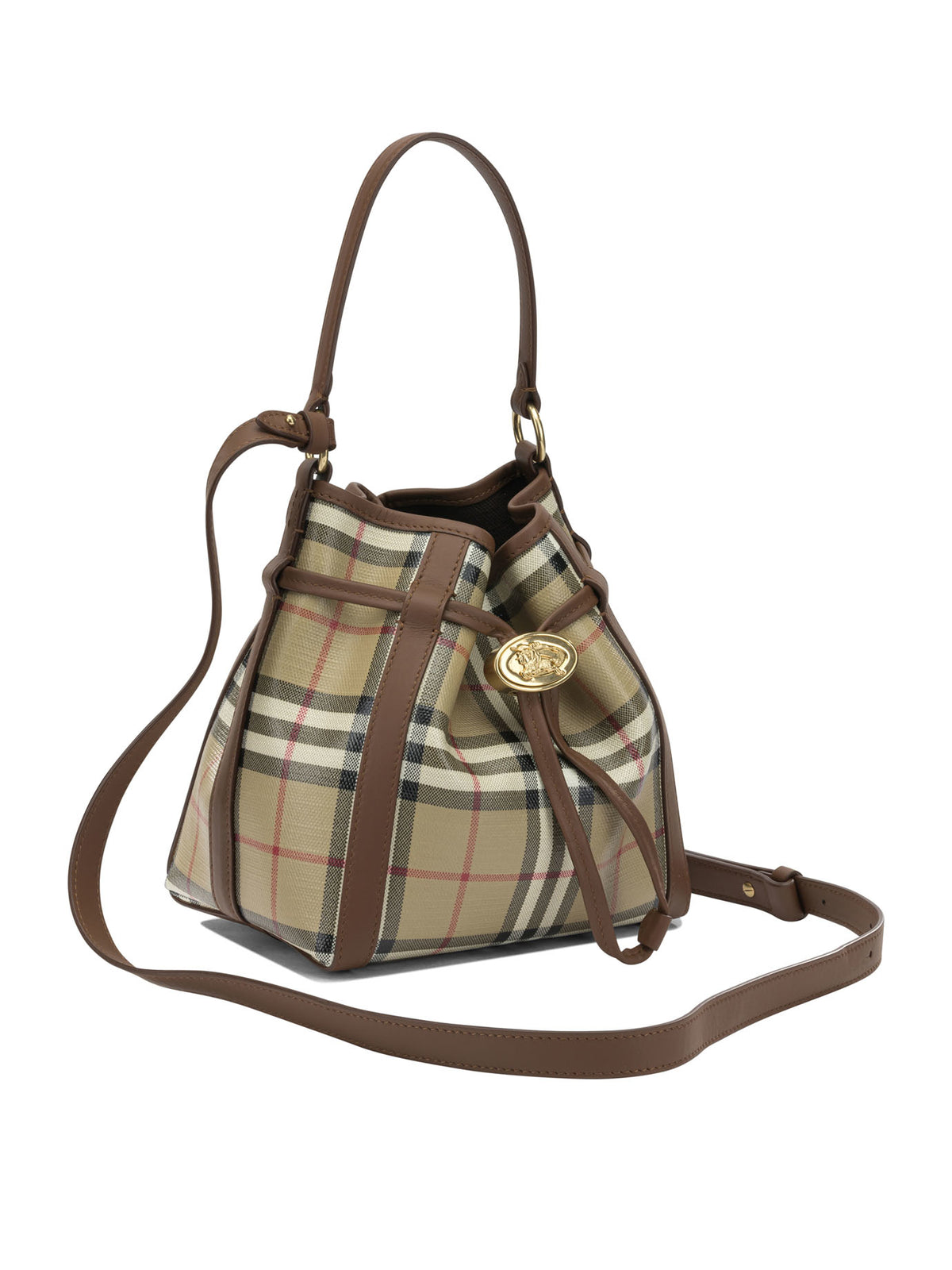 Burberry "Check" Small Shoulder Bag - Beige