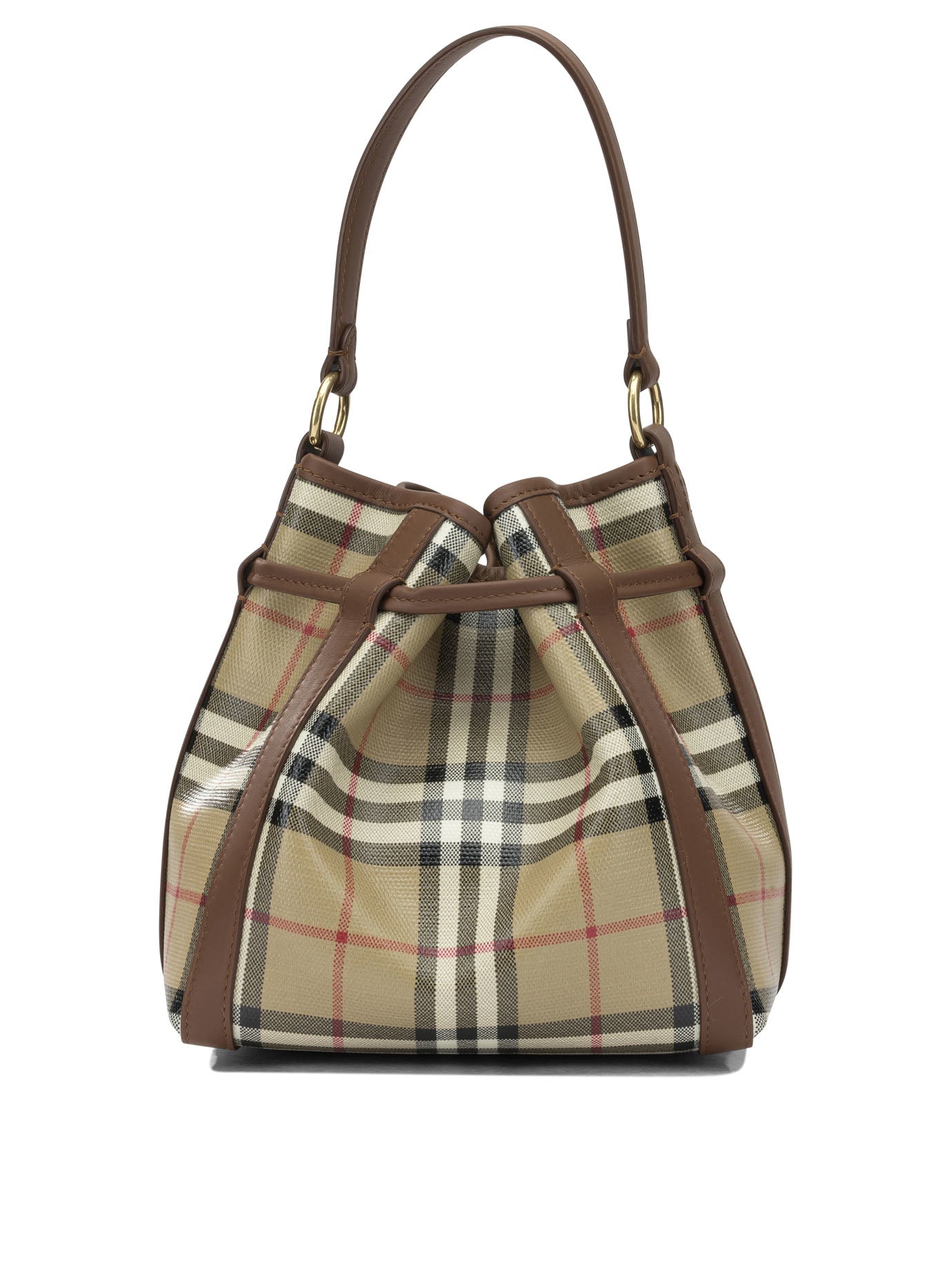 Burberry "Check" Small Shoulder Bag - Beige