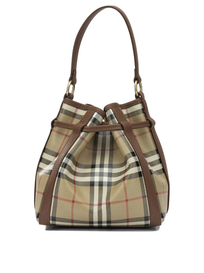 Burberry "Check" Small Shoulder Bag - Beige