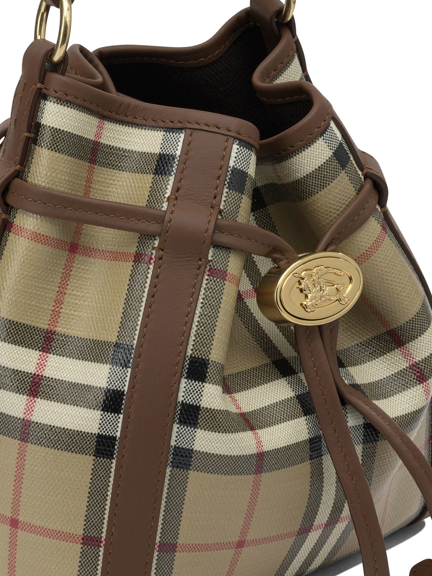 Burberry "Check" Small Shoulder Bag - Beige