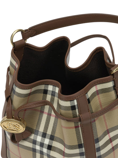 Burberry "Check" Small Shoulder Bag - Beige