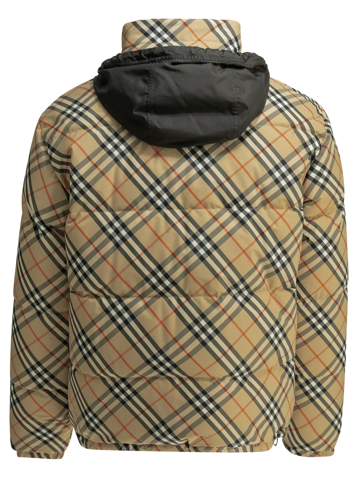Burberry "Snowdon Check Reversible" Short Down Jacket - Beige