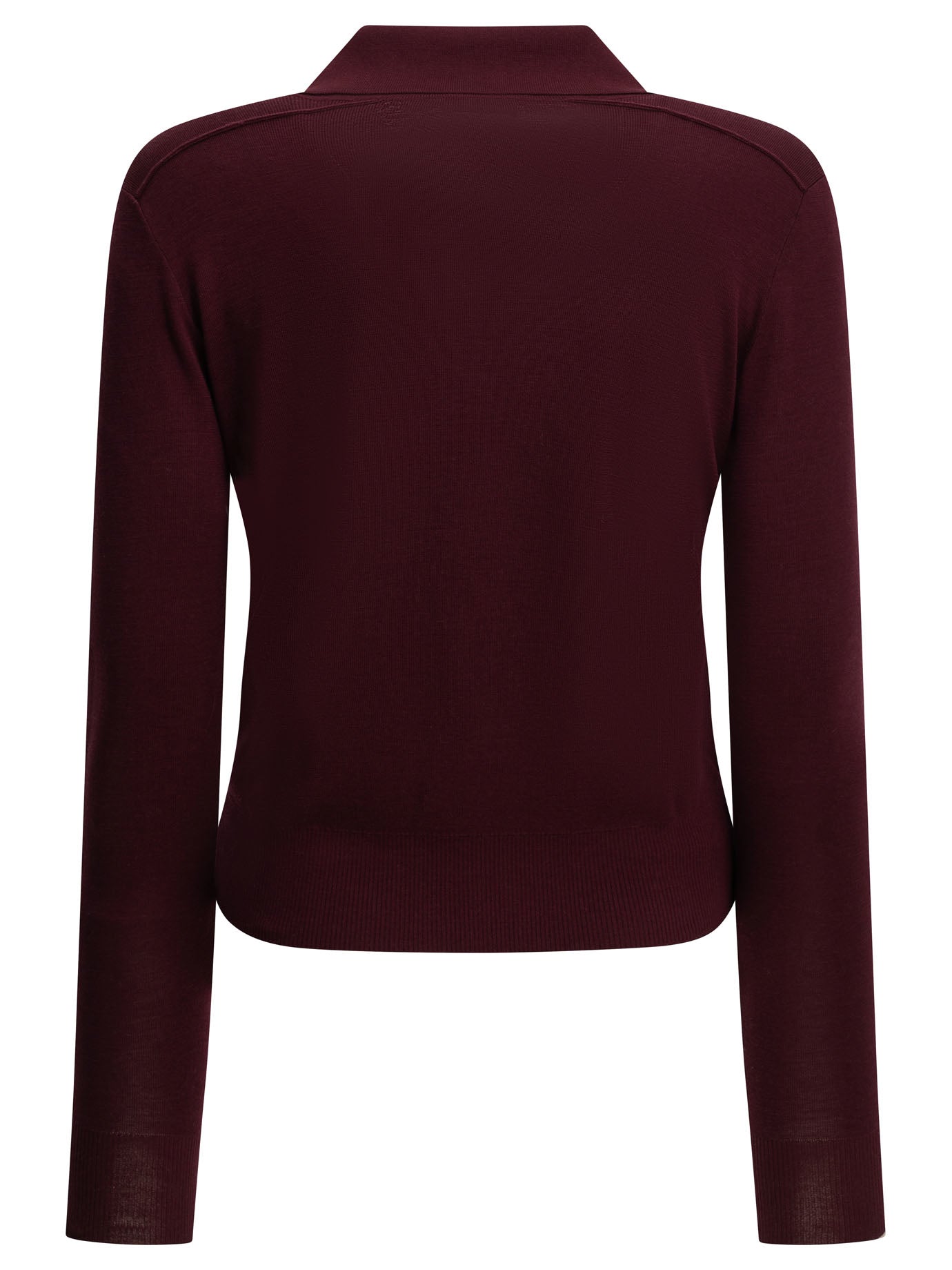 Burberry Wool Polo Sweater - Bordeaux