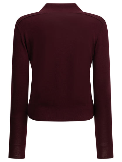 Burberry Wool Polo Sweater - Bordeaux