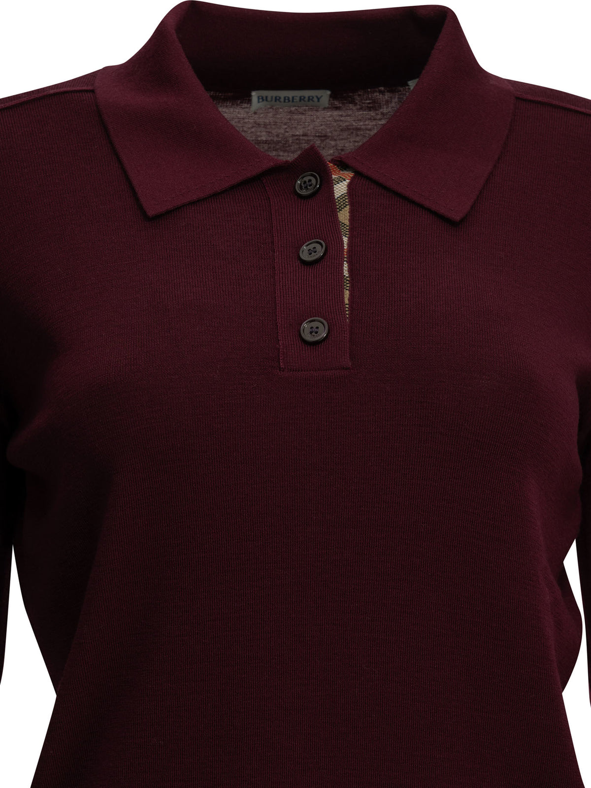 Burberry Wool Polo Sweater - Bordeaux