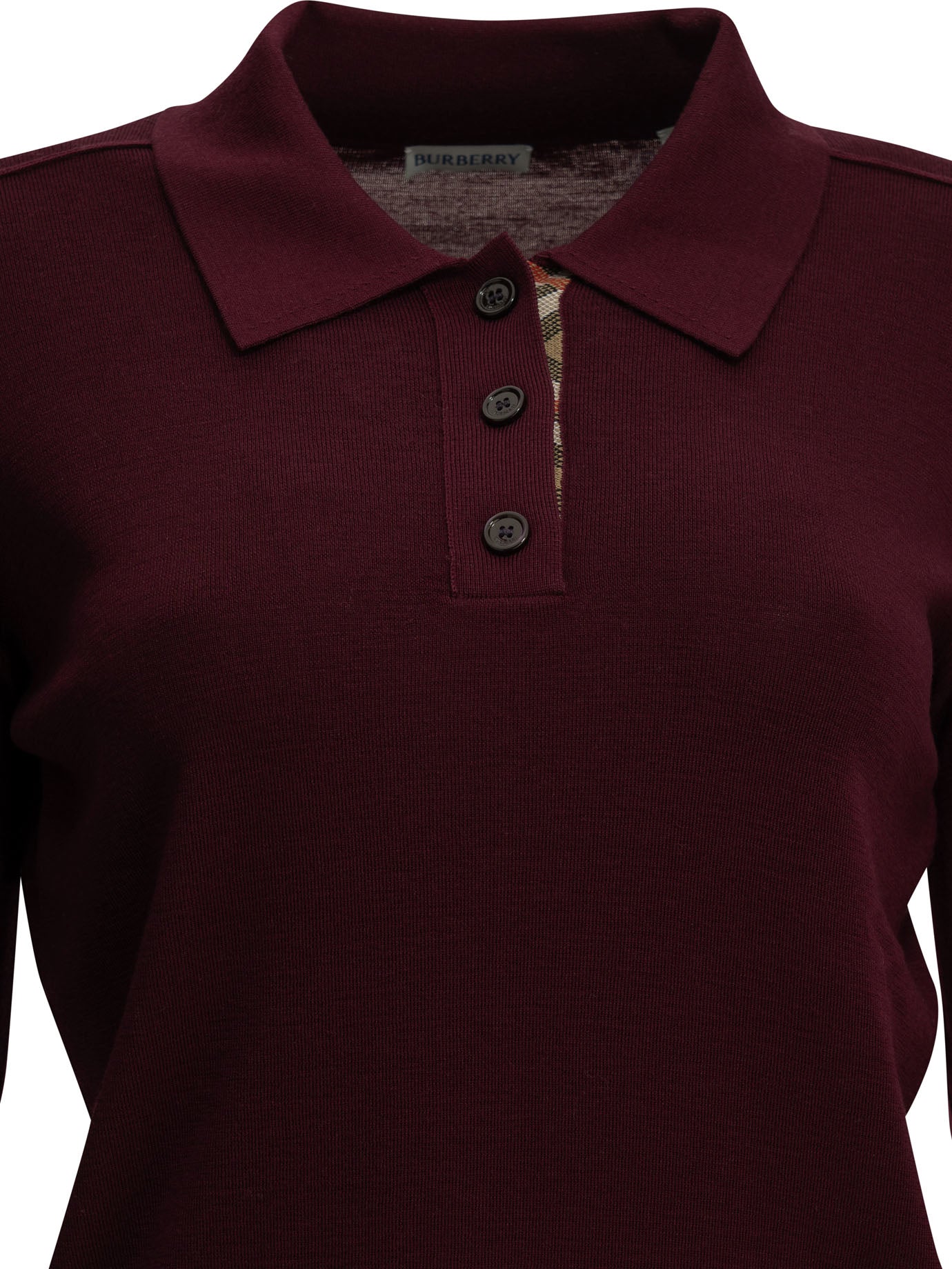 Burberry Wool Polo Sweater - Bordeaux