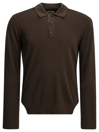 Burberry "Marcus" Polo Sweater - Brown