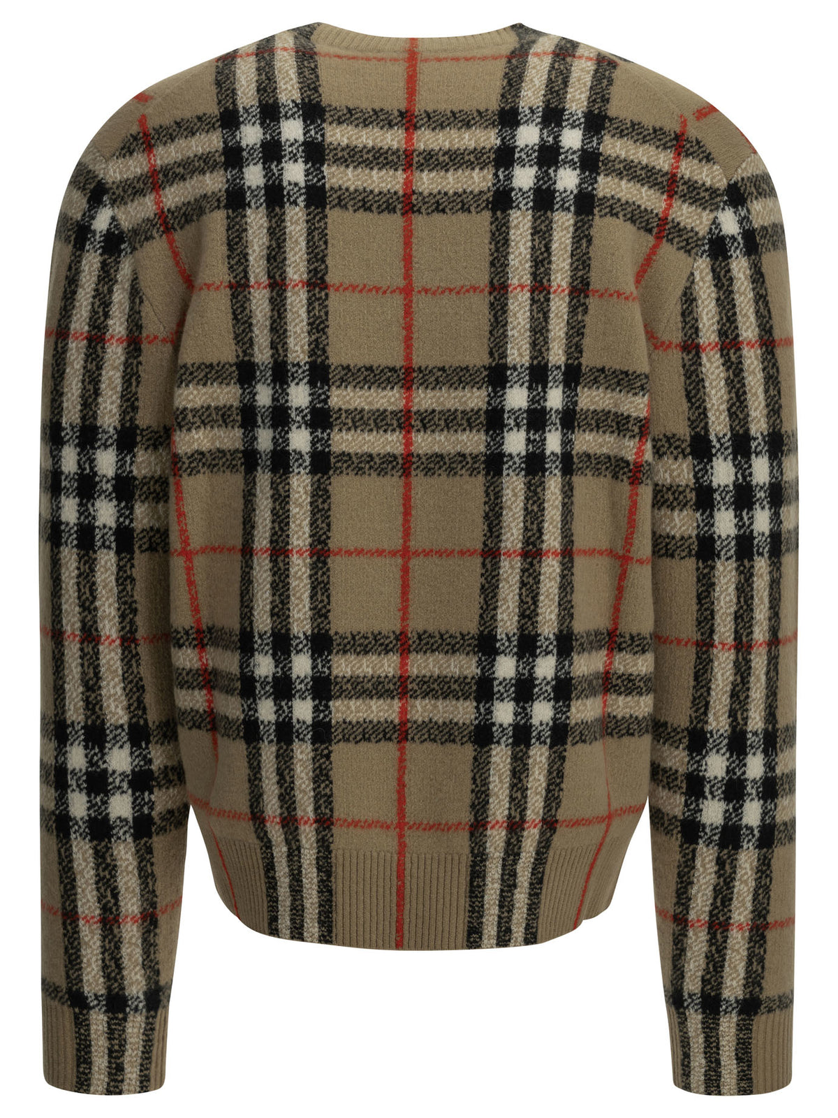 Burberry "Check" Crew-Neck Sweater - Beige