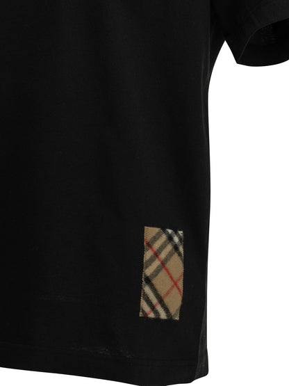 Burberry Crewneck T-shirt with appliqué - Black