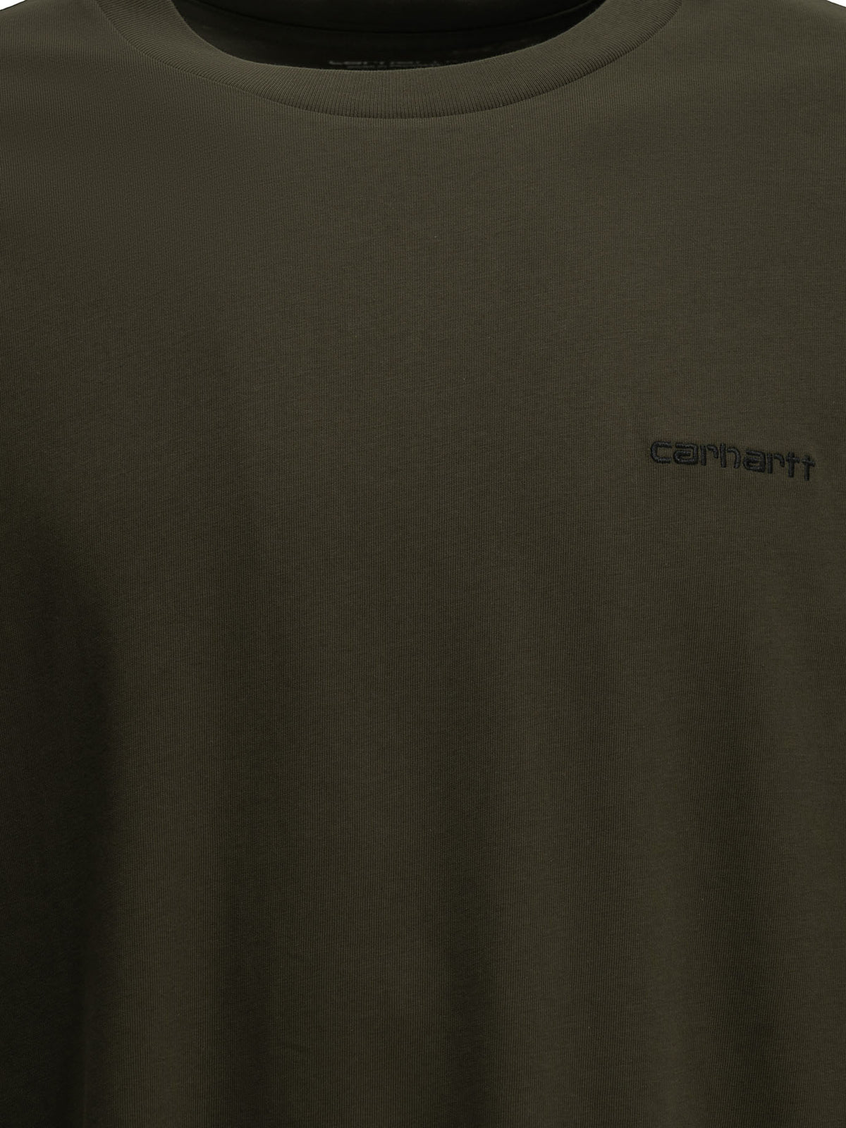 Carhartt WIP "Script Embroidery" Crew-Neck T-Shirt - Green