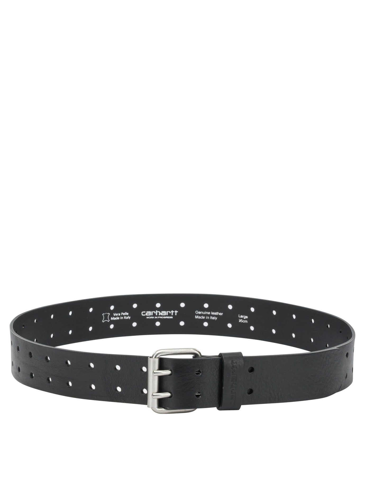 Carhartt Wip "Double Script" Leather Belt - Black